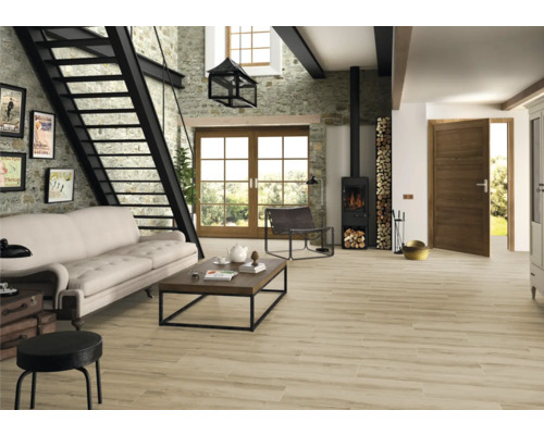 form & style porseleinen steengoed wand- en vloertegel FIRENZE LICHT EIKEN 23 x 120 x 1 cm mat