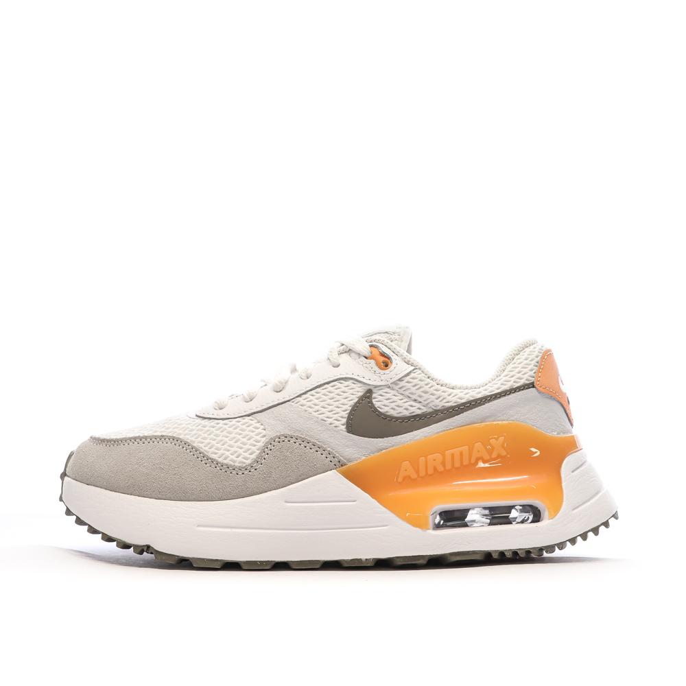 Nike Baskets Blanches/Oranges Femme Nike Air Max Systm