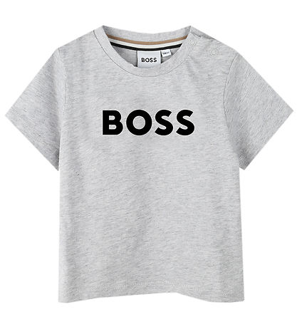 BOSS T-shirt - Gråmeleret m. Sort