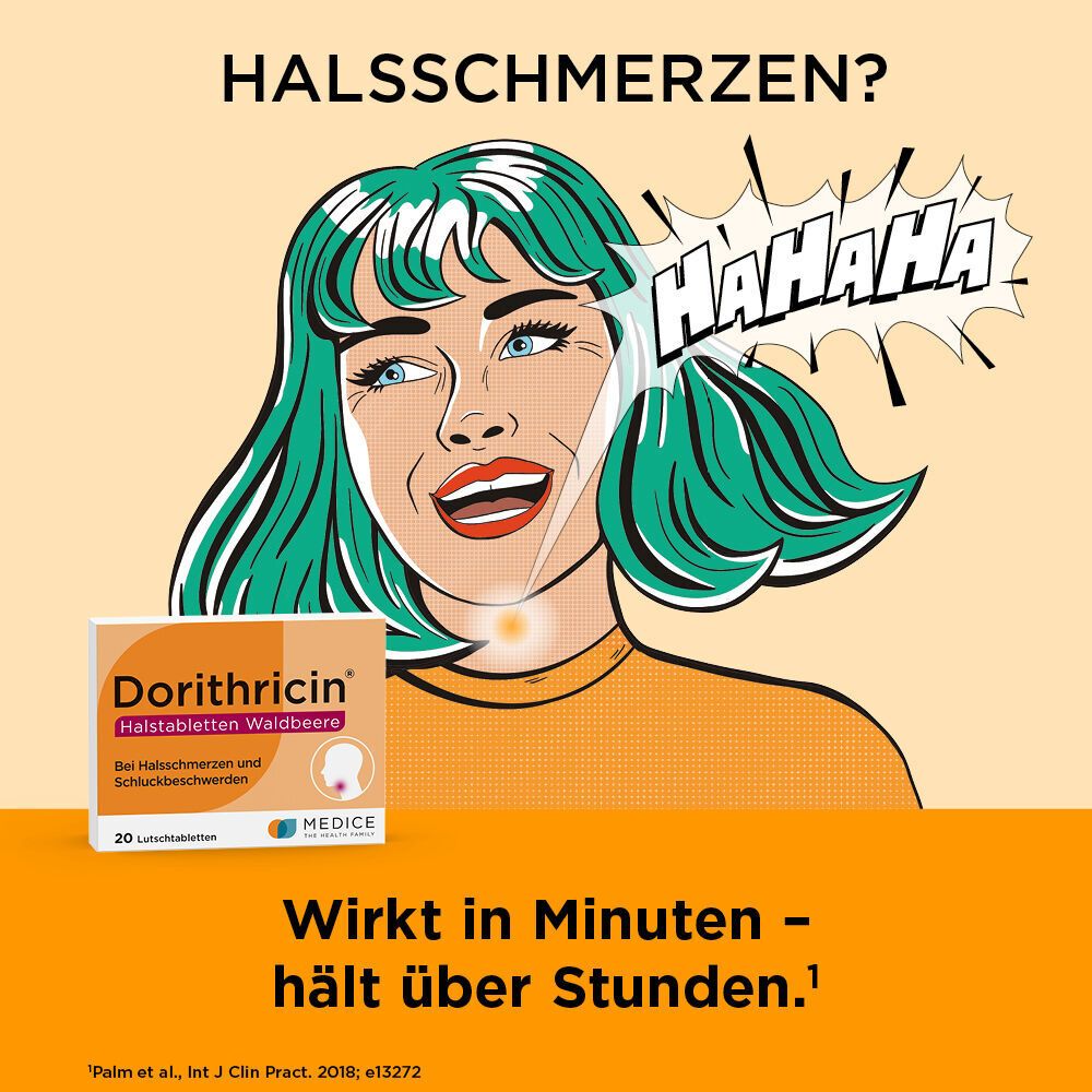Dorithricin Waldbeere Lutschtabletten bei Halsschmerzen