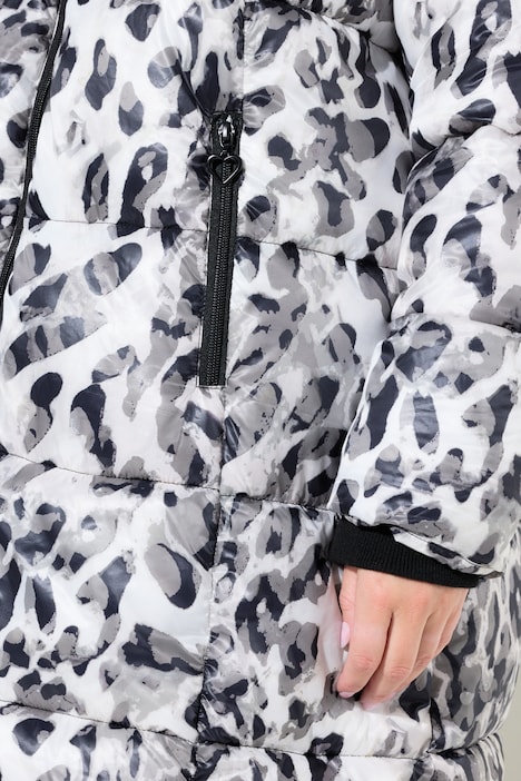 Steppjacke, Straight Fit, Leomuster