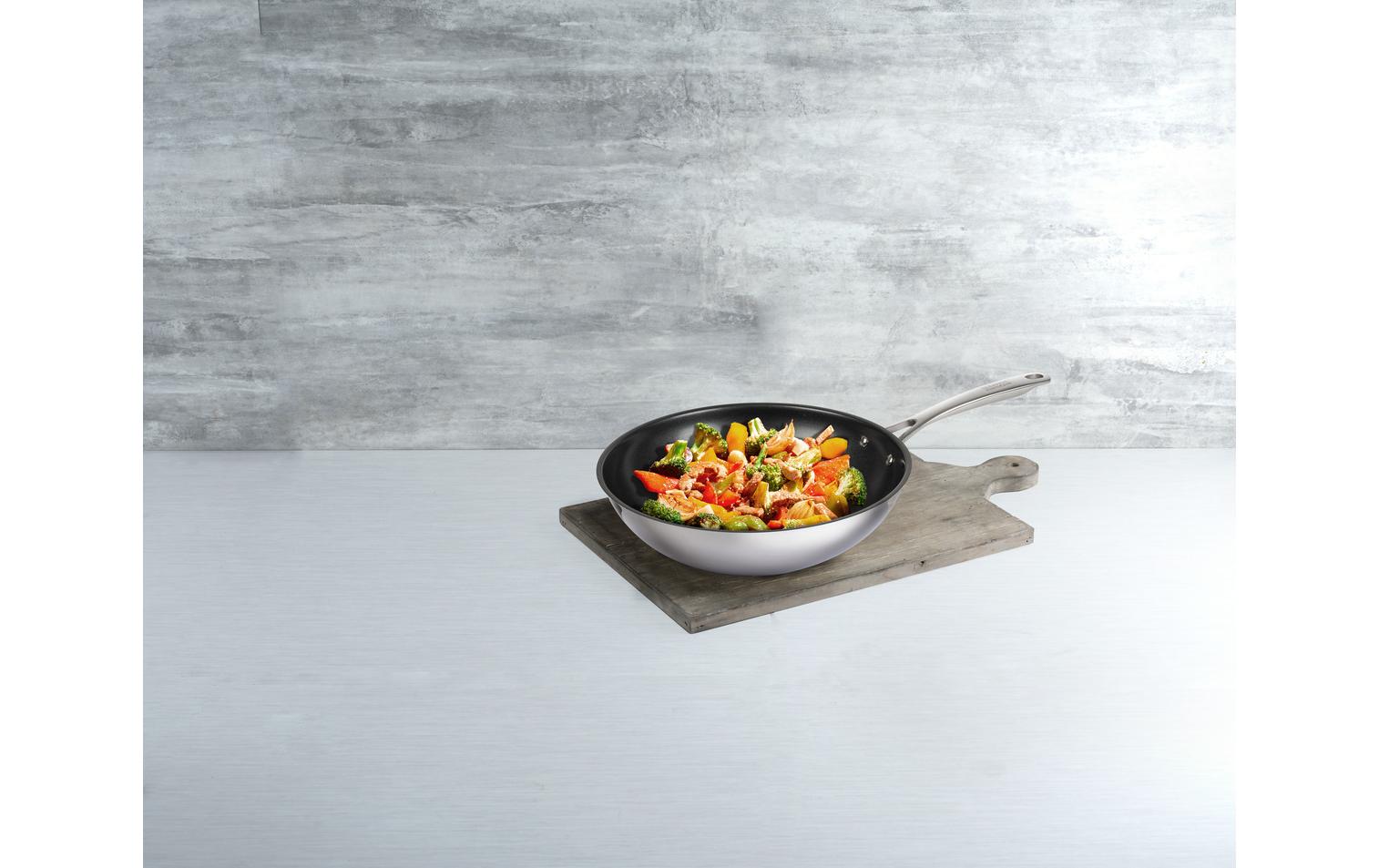 Wok Allround Sleeve 24 cmWokpfanne aus Edelstahl mit Antihaftbeschichtung