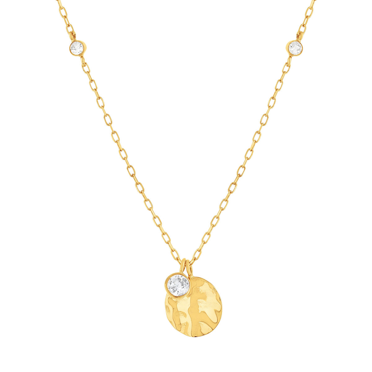 Collier or 375 jaune zirconias 43 cm
