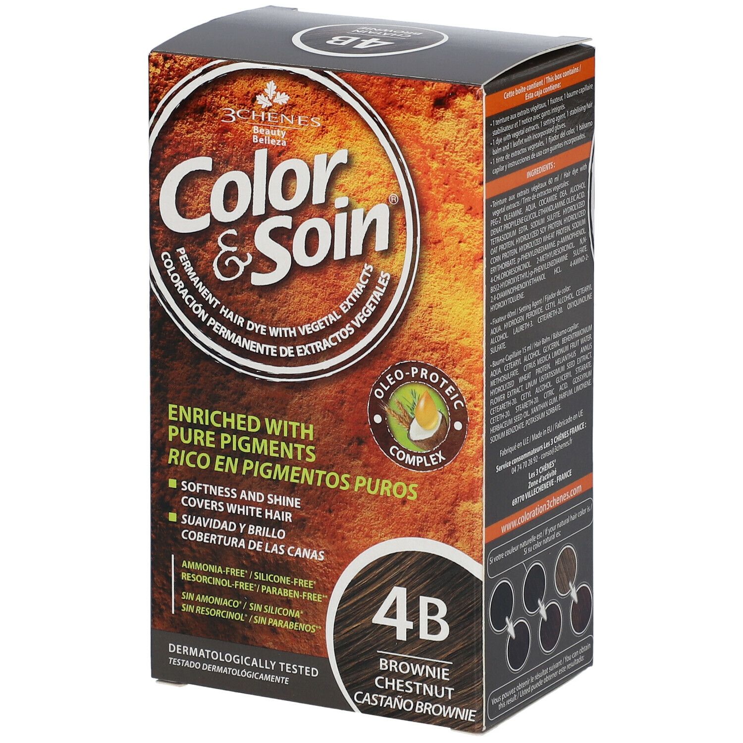 Les 3 Chênes® Farbe & Pflege® 4B Kastanienbraun