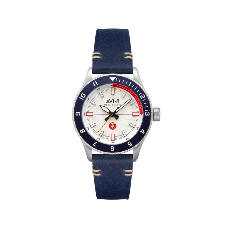 Montre Homme AVI-8 quartz - Bracelet cuir véritable de vachette + Nato - 3 aiguilles - Tuskegee