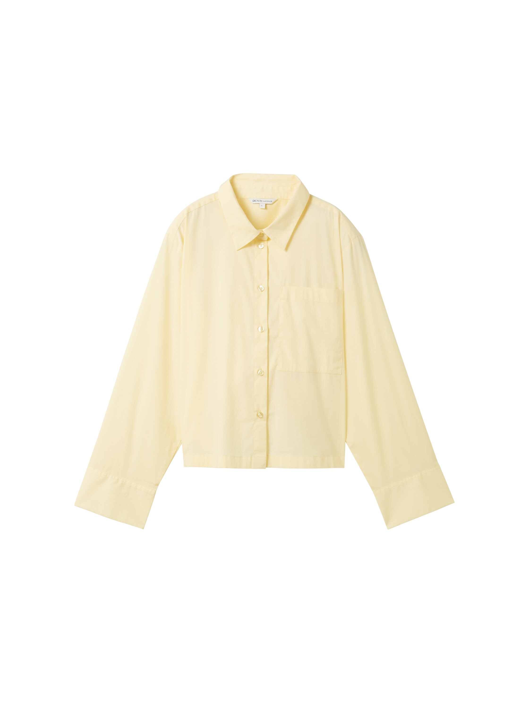 TOM TAILOR Denim Hemdbluse , mit Kellerfalte im Oversize-Look und extra kurz