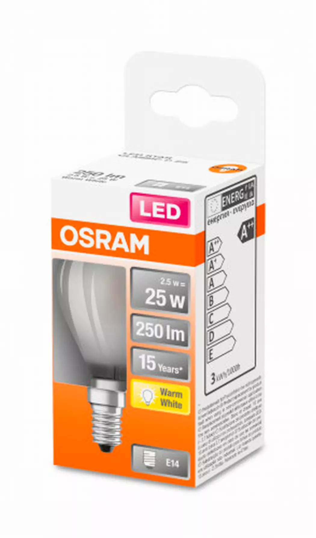 LED Tropfen matt E14/2,5 Watt/Energie F
