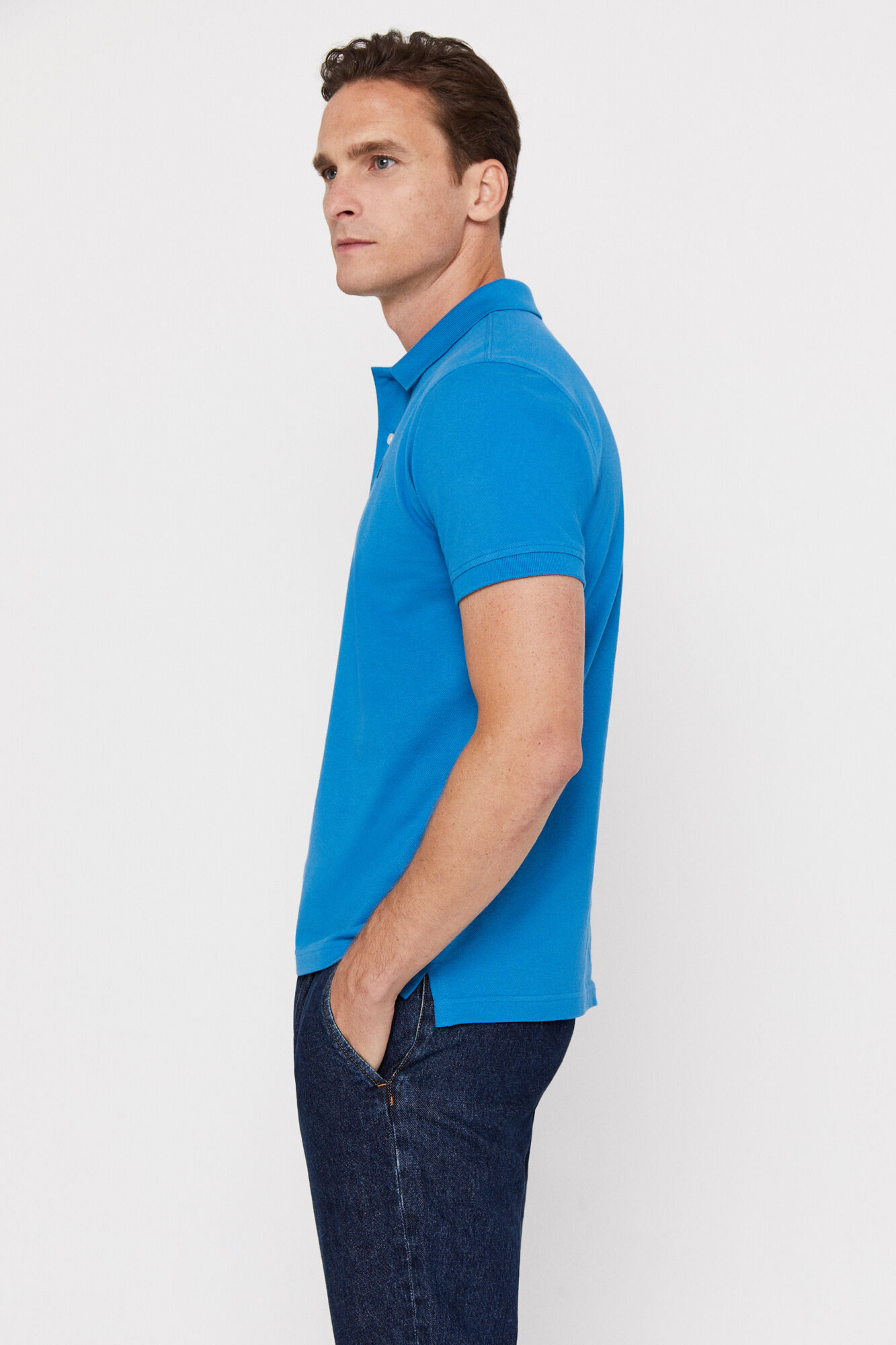 Polo piqué com logo - Turquesa