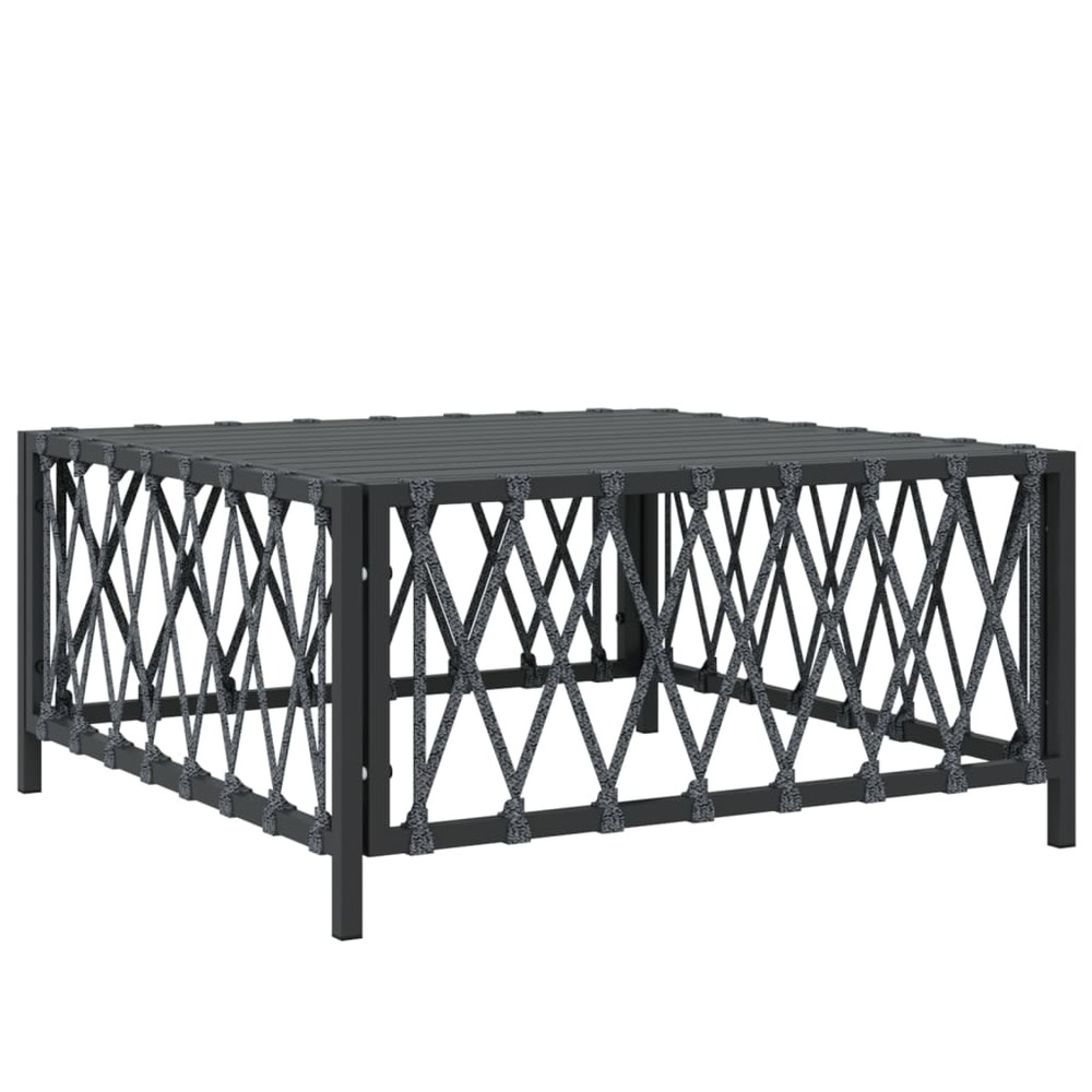 Salon de jardin meuble d'extérieur ensemble de mobilier 8 pièces avec coussins anthracite acier