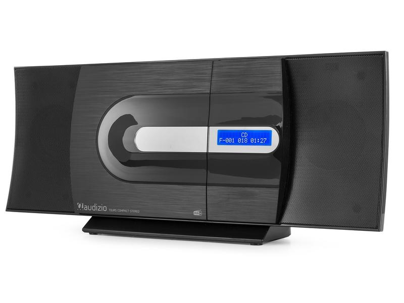 Audizio Radio/CD-Player Tours Schwarz Kompaktes Stereo-HiFi-System mit USB und CD-Player