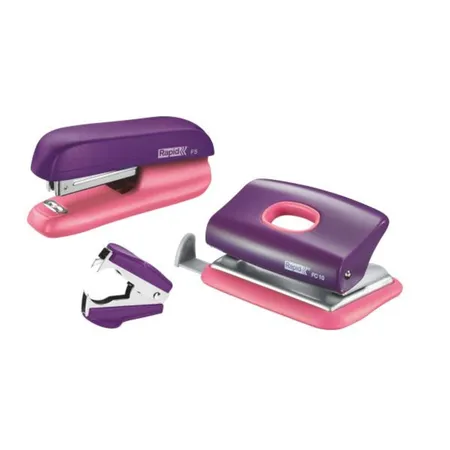 Rapid Locher und Heftgerät, violett/apricot