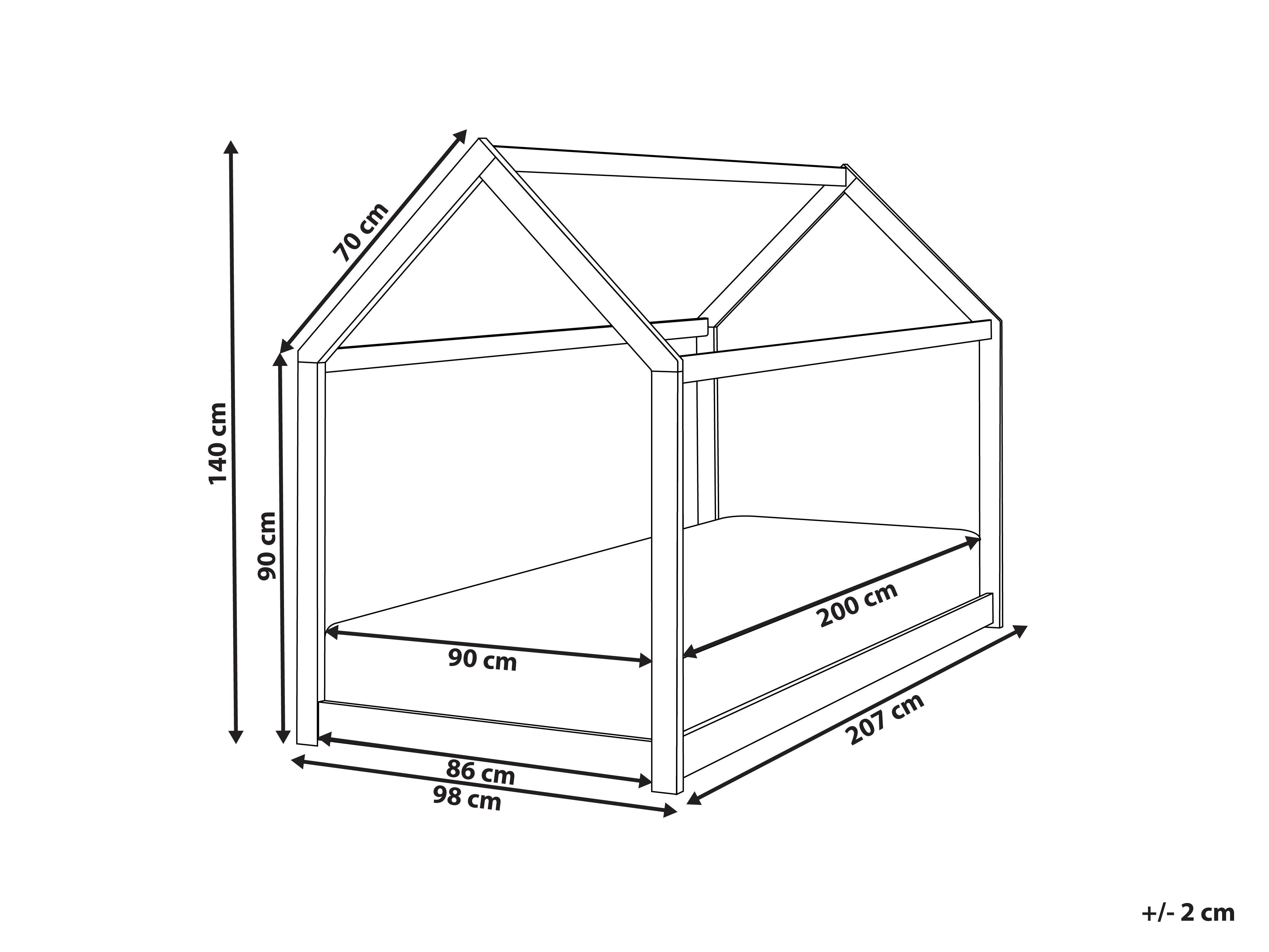 Kinderbed Huis Dennenhout TOSSE 90 x 200 cm Lichtbruin