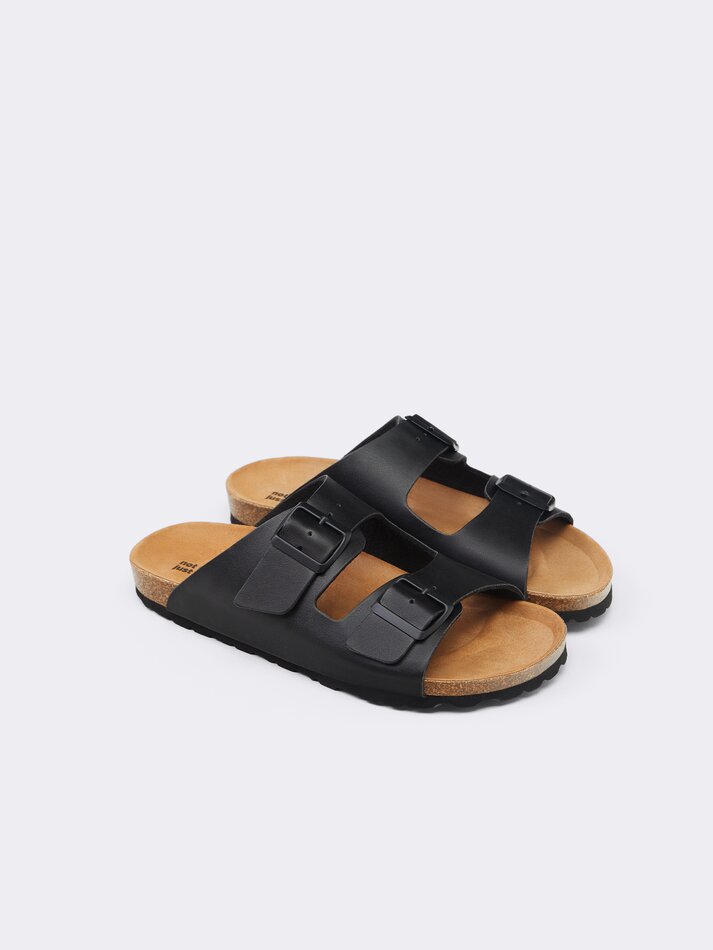 Sandália com fivela - Preta