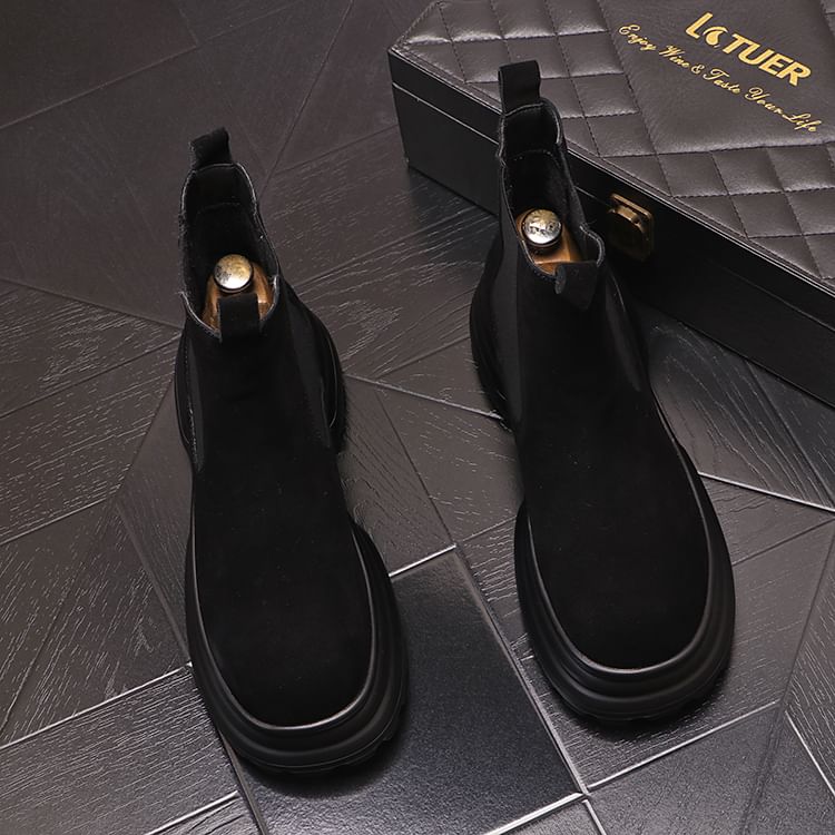 Mr Ozera - Kunstleren platform korte Chelsea laarzen
