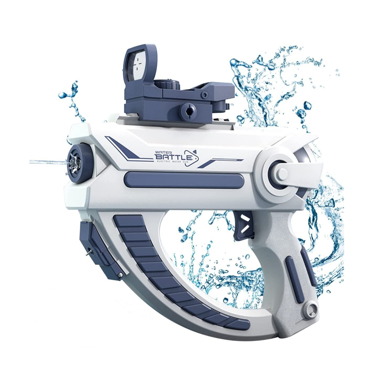 (22x24cm) Elektrische One Touch Automatik Wasserpistole Outdoor Spielzeug Spritzpistole - Blau / Weiss