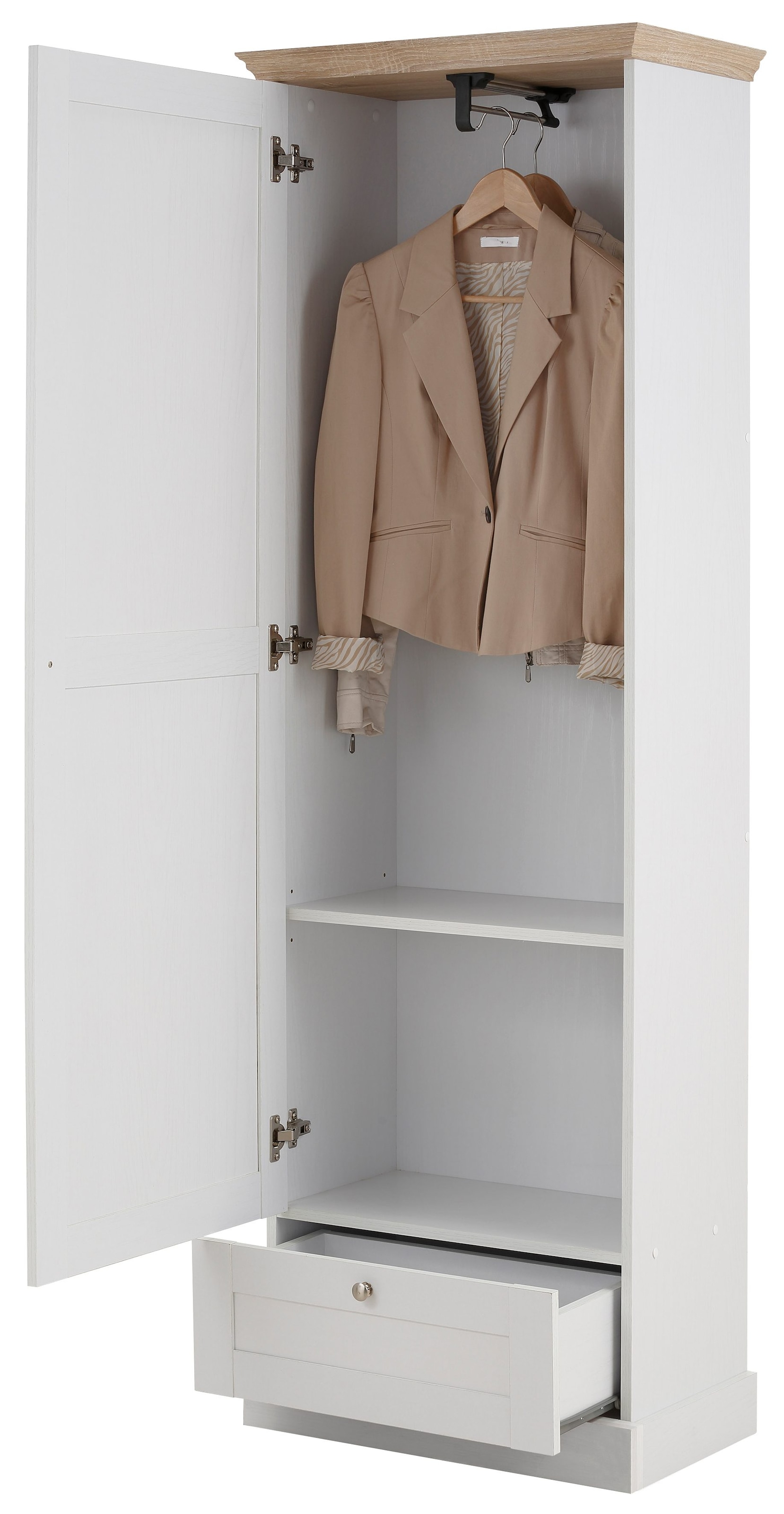 Home affaire Garderobenschrank »Binz« mit schöner Holzoptik, mit vielen Stauraummöglichkeiten, Höhe 180 cm