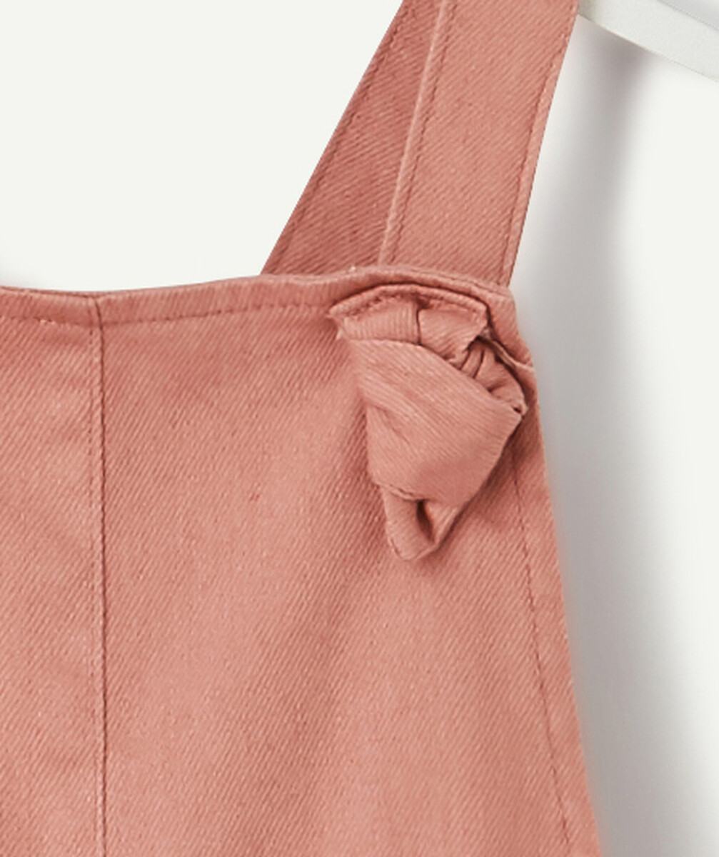 LA SALOPETTE ÉVOLUTIVE VIEUX ROSE EN COTON CHANVRE