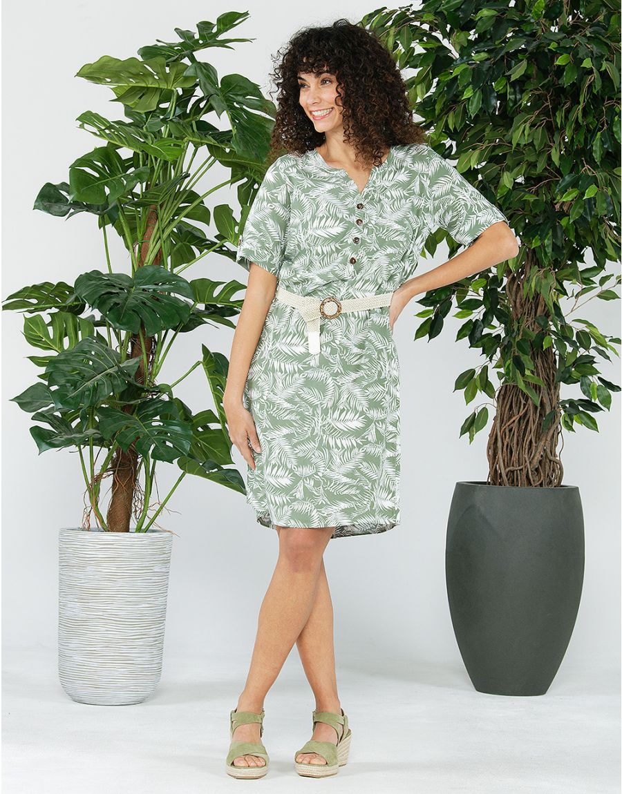 Robe chemise kaki