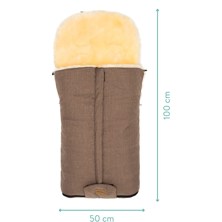 fillikid Winterfußsack Jarvis Lammfell braun melange