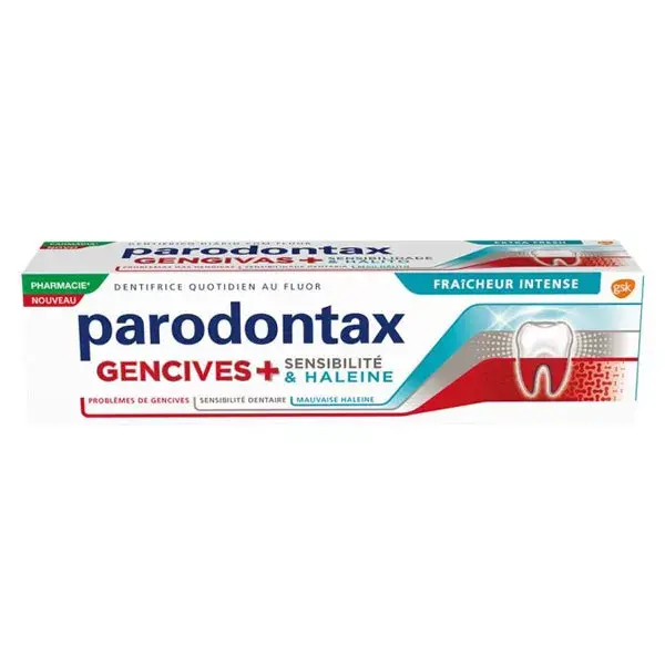 Creme dental Parodontax Gengivas + Sensibilidade e Hálito Fresco Intenso 75ml