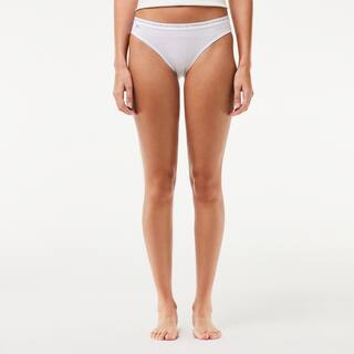 Lot de 3 culottes siglées en coton stretch Culottes & bas - Noir - Lacoste - Femme