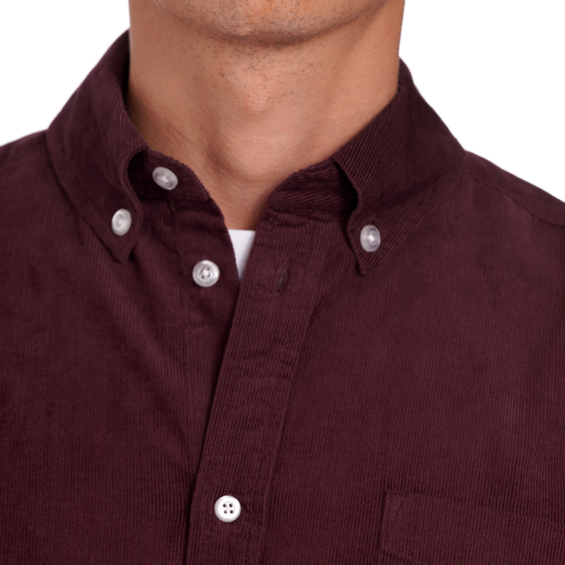VanVaan Herren Cordhemd in Regular Fit weinrot