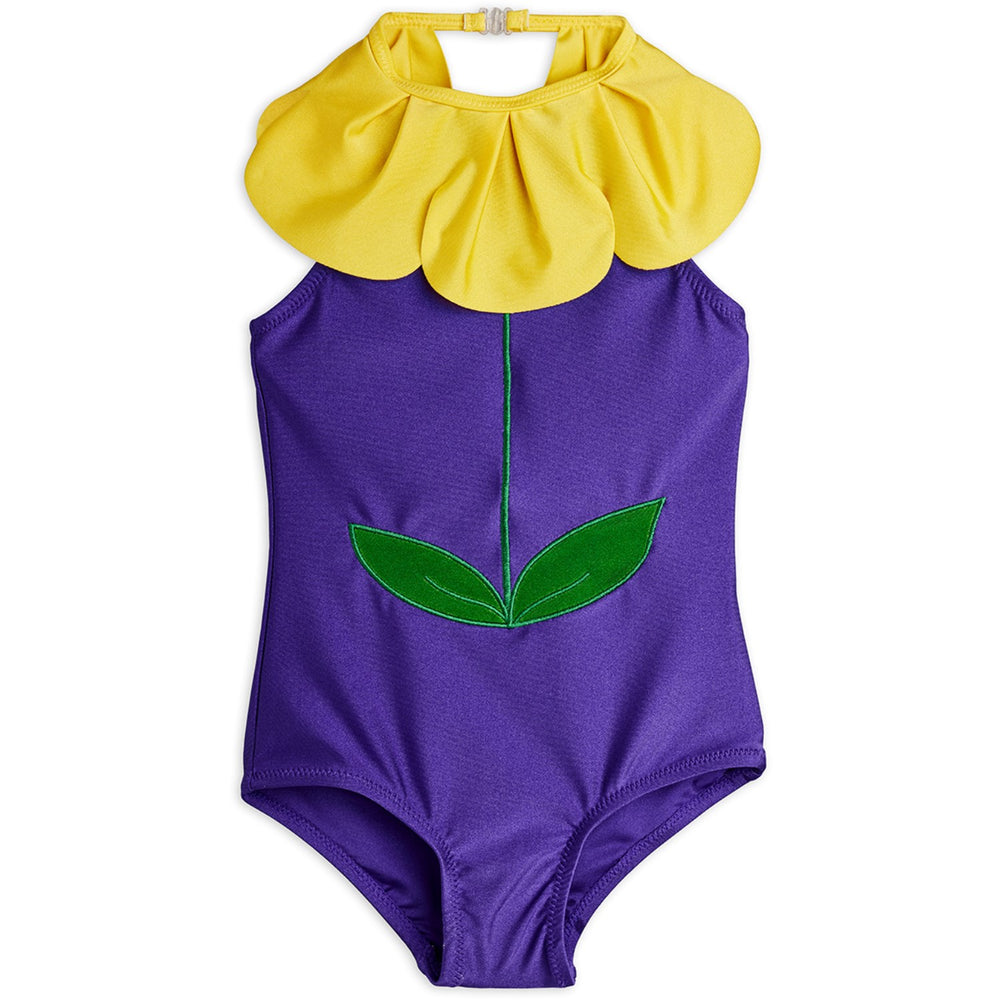 Køb Mini Rodini Purple Flower Halterneck Badedragt