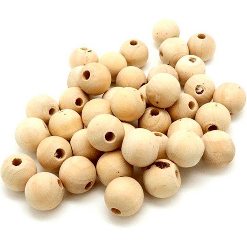 Perles en bois graine creative diametre 15mm sachet 40 pieces