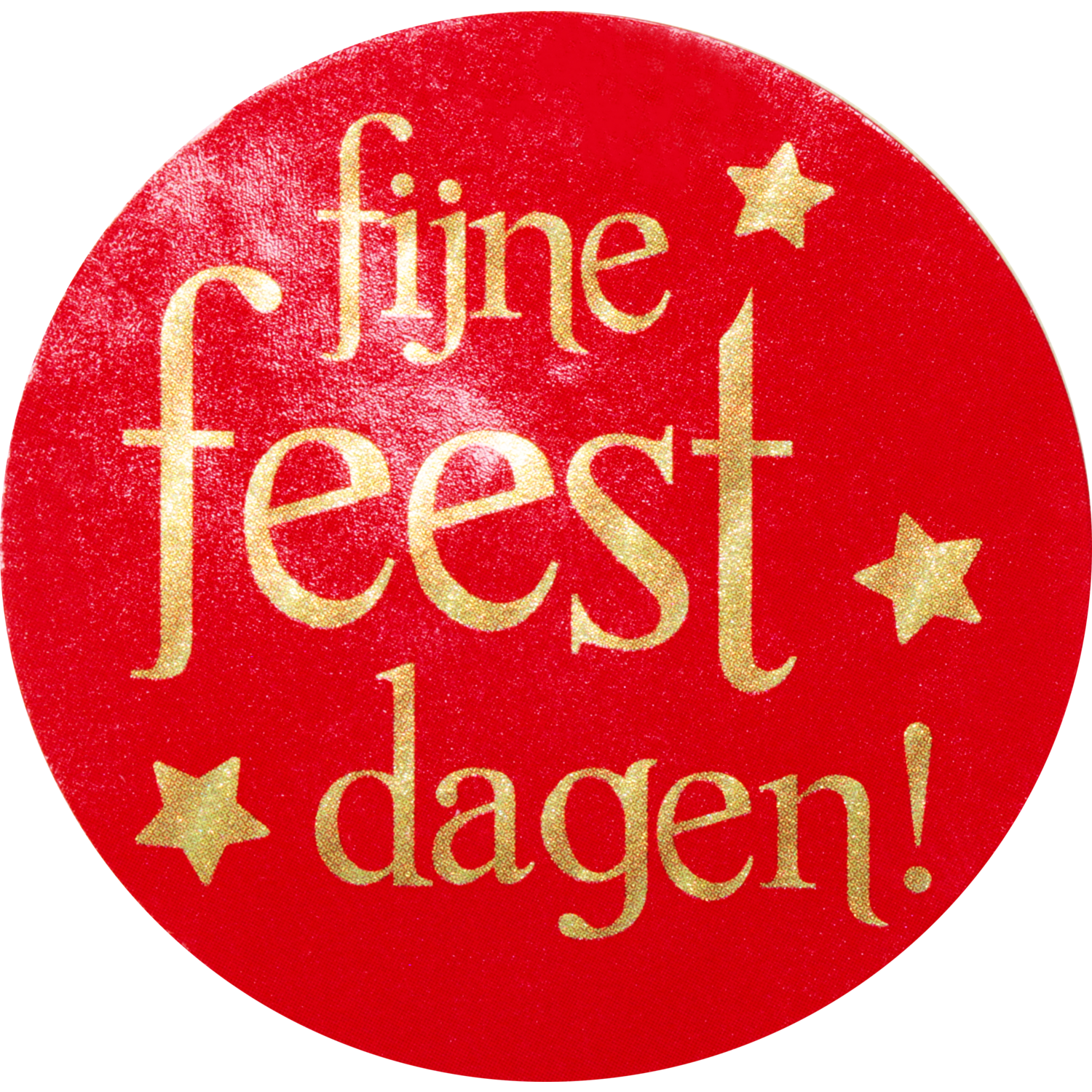 Etiket, Cadeauetiket, papier, Fijne Feestdagen, ∅45mm, rood/goud