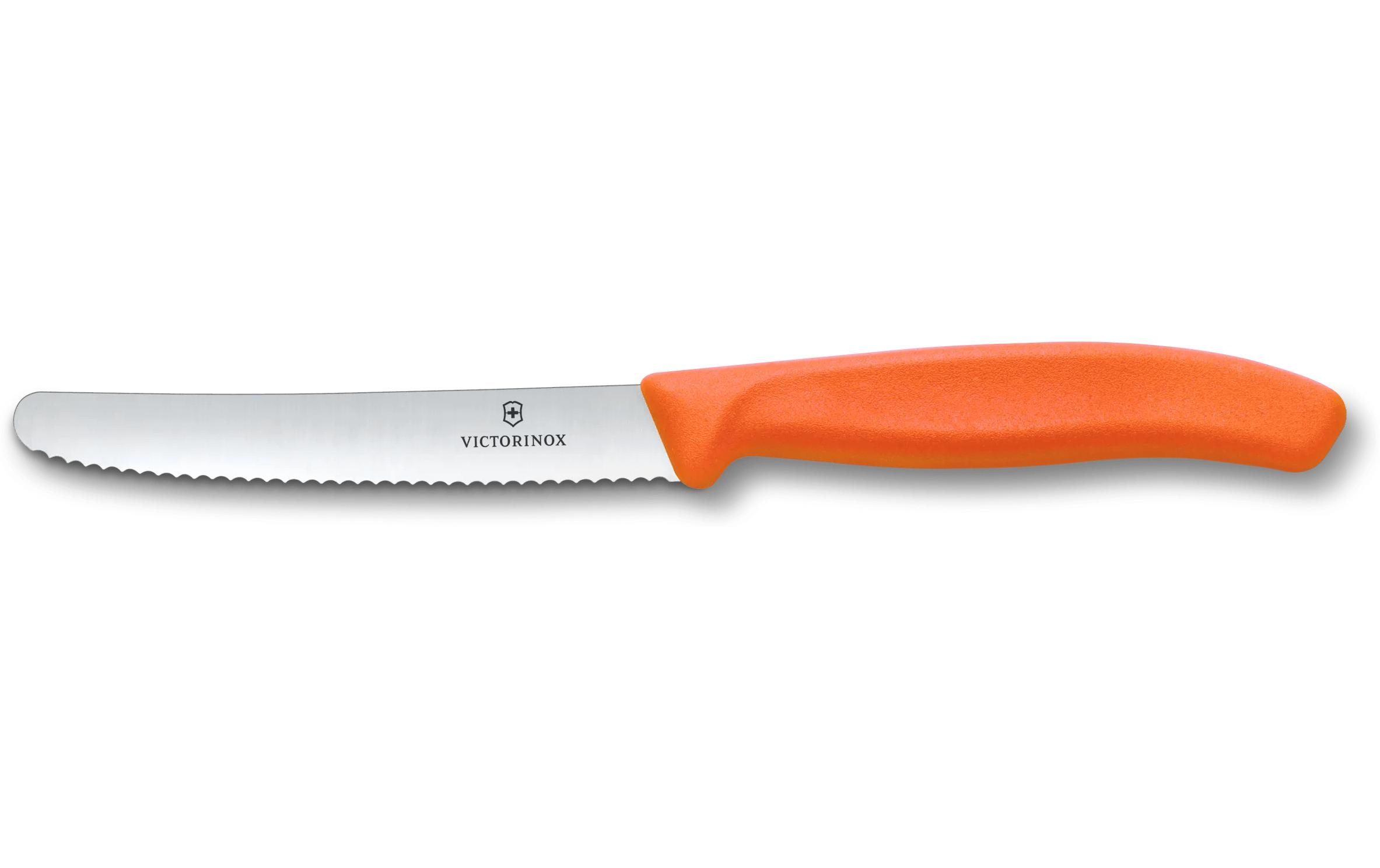 Tafelmesser Swiss Classic, 11 cm, OrangeGemüsemesser mit extra scharfem Wellenschliff