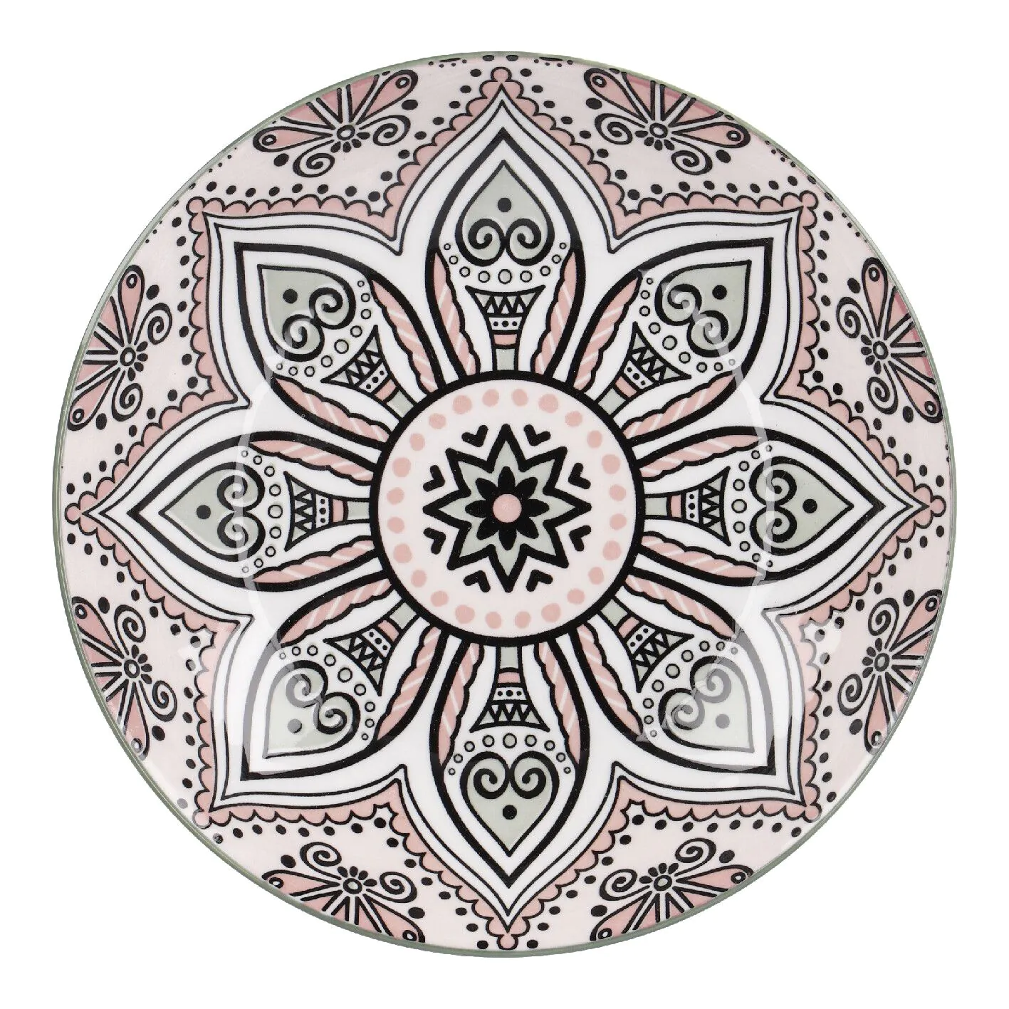 Schale Lisa, flach, rosa, 20 cm