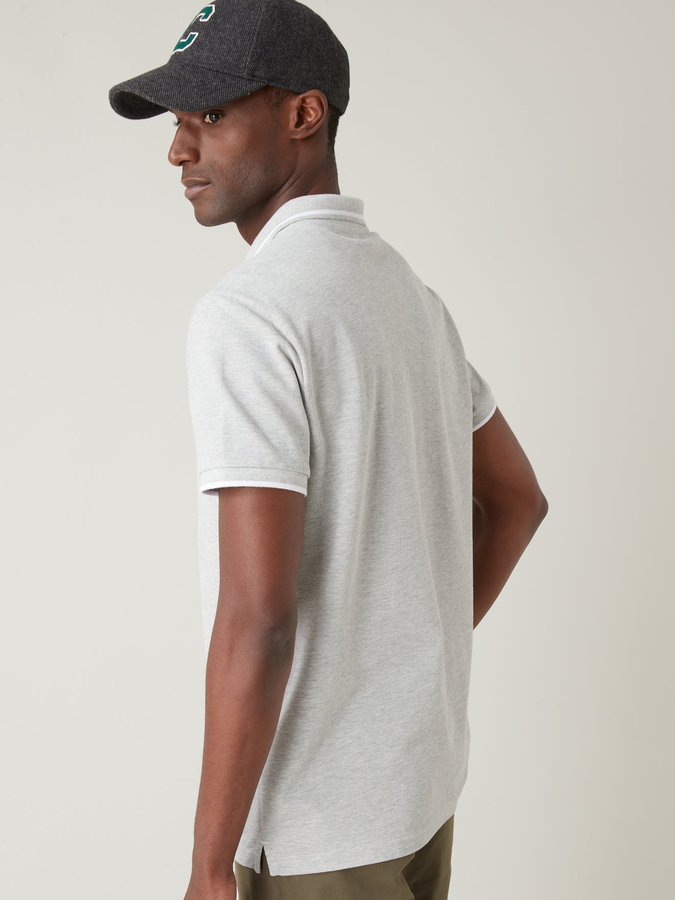 Polo maille piquée bicolore homme - coton bio