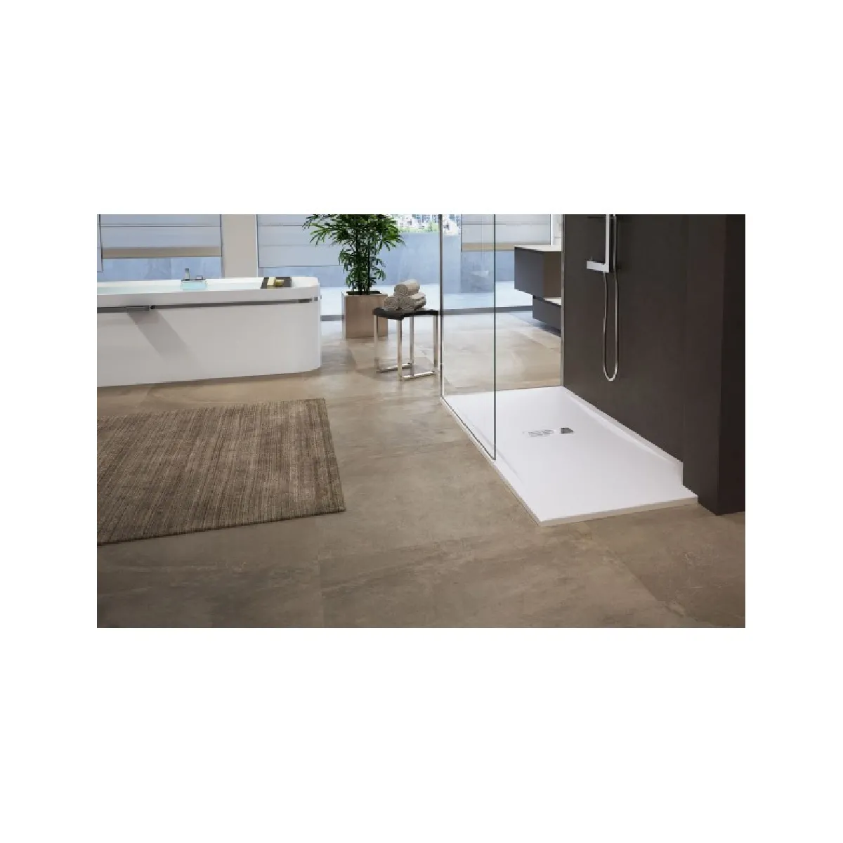 Receveur de douche Blanc ultra-plat recoupable NOVELLINI CUSTOM H. 3,5 cm-Blanc-Blanc--