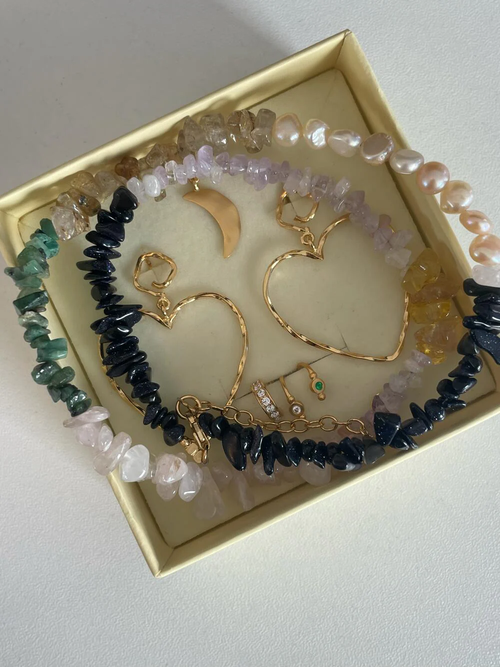 STINE A Jewelry  Funky Heart ørering - forgyldt