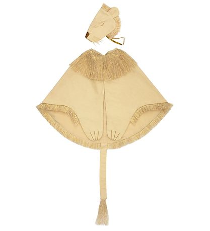 Meri Meri Udklædning - L?vekappe og Hat - Beige/Guld
