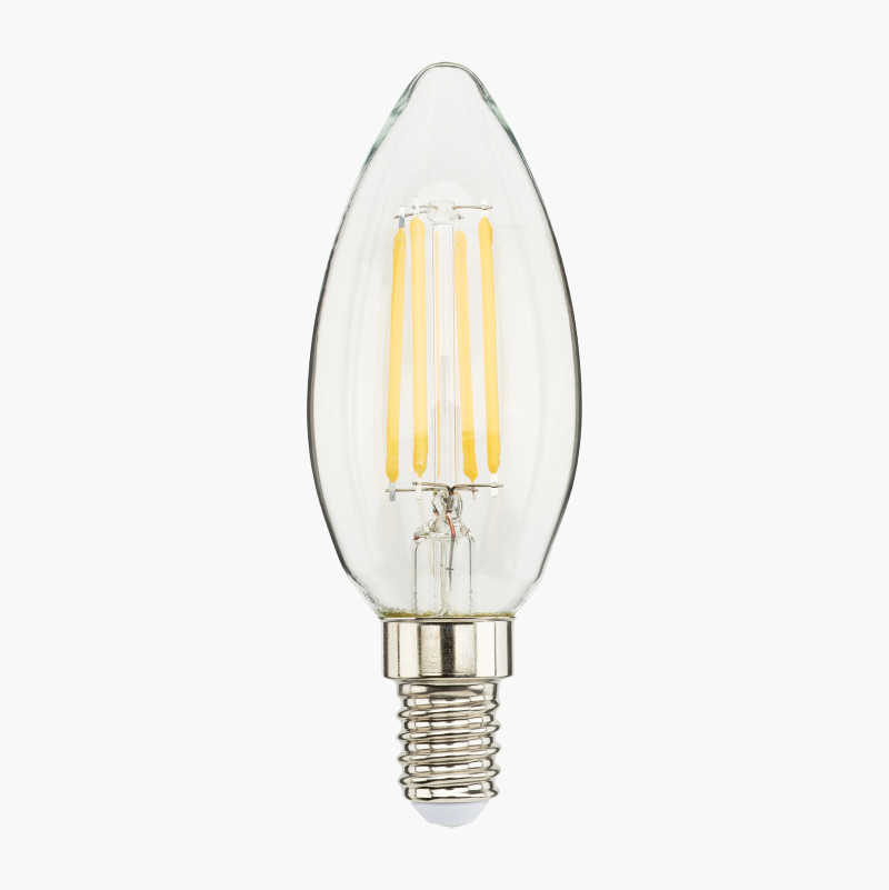 Kronelys E14, 4,9 W, dimbar, klar