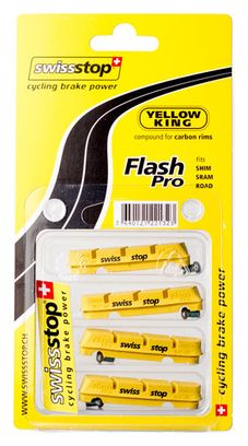 x4 Cartouches de Patins de Freins SwissStop FLASH PRO KING Shimano/Sram (jantes carbone)