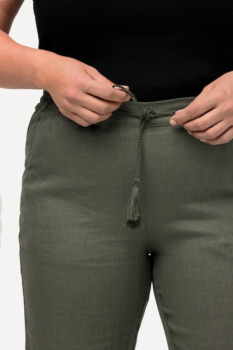 7/8-Leinenhose, elastischer Bund, natürlich kühl