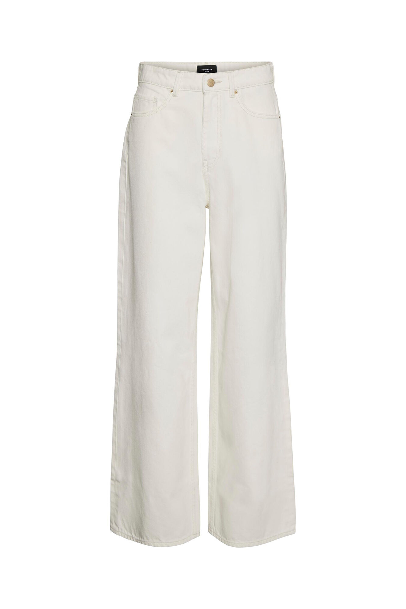 Calça jeans de perna larga - Branca