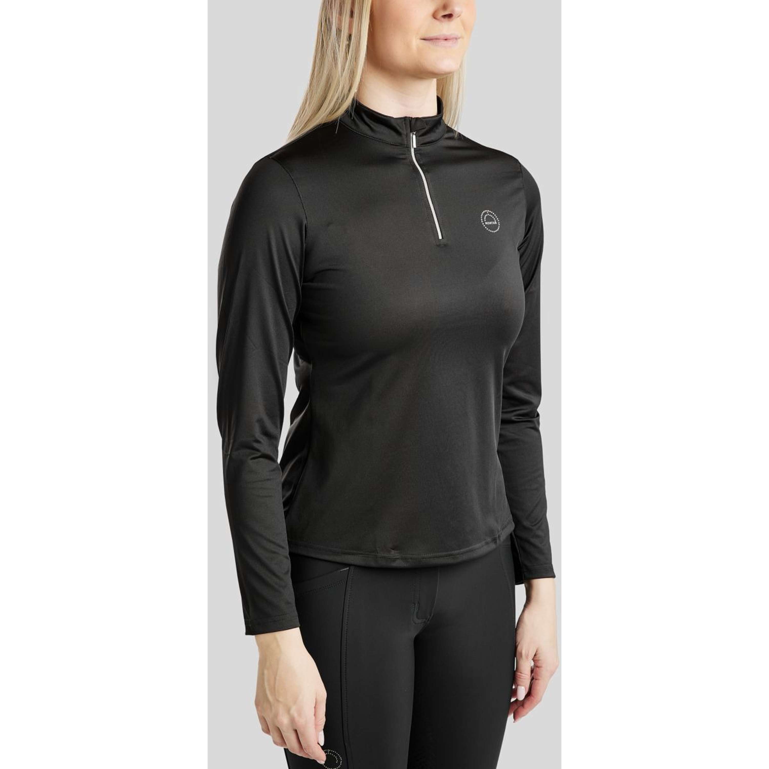 Montar Shirt Everly Crystal Logo Lange Mouwen Zwart