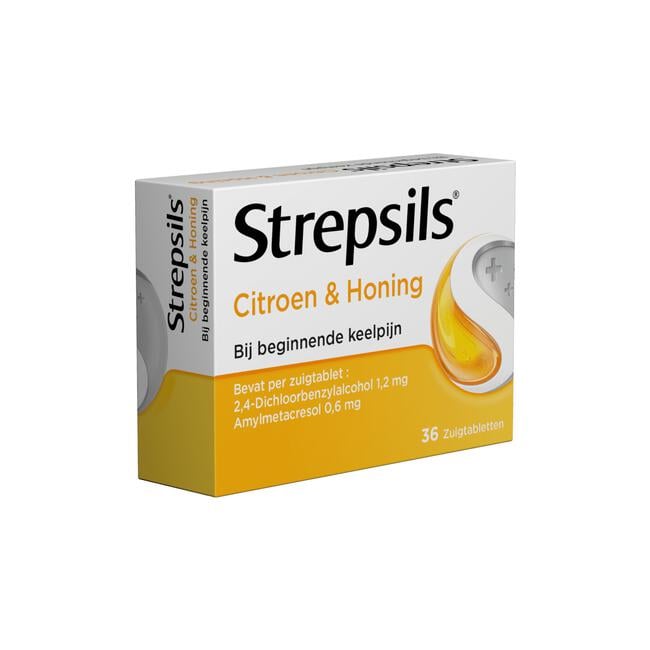 Strepsils Citroen & Honing Zuigtabletten 36 Stuks