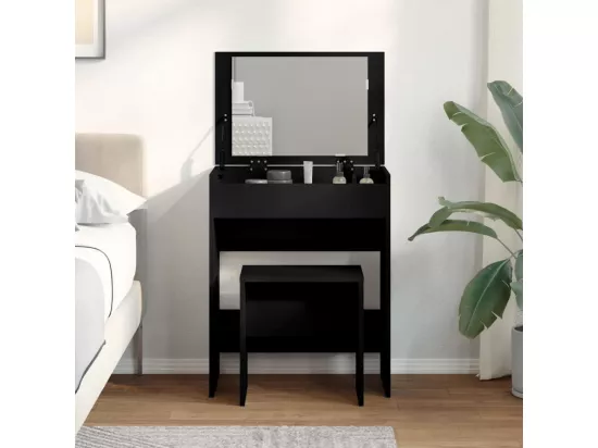 Coiffeuse et tabouret noir 60x40x113,5 cm