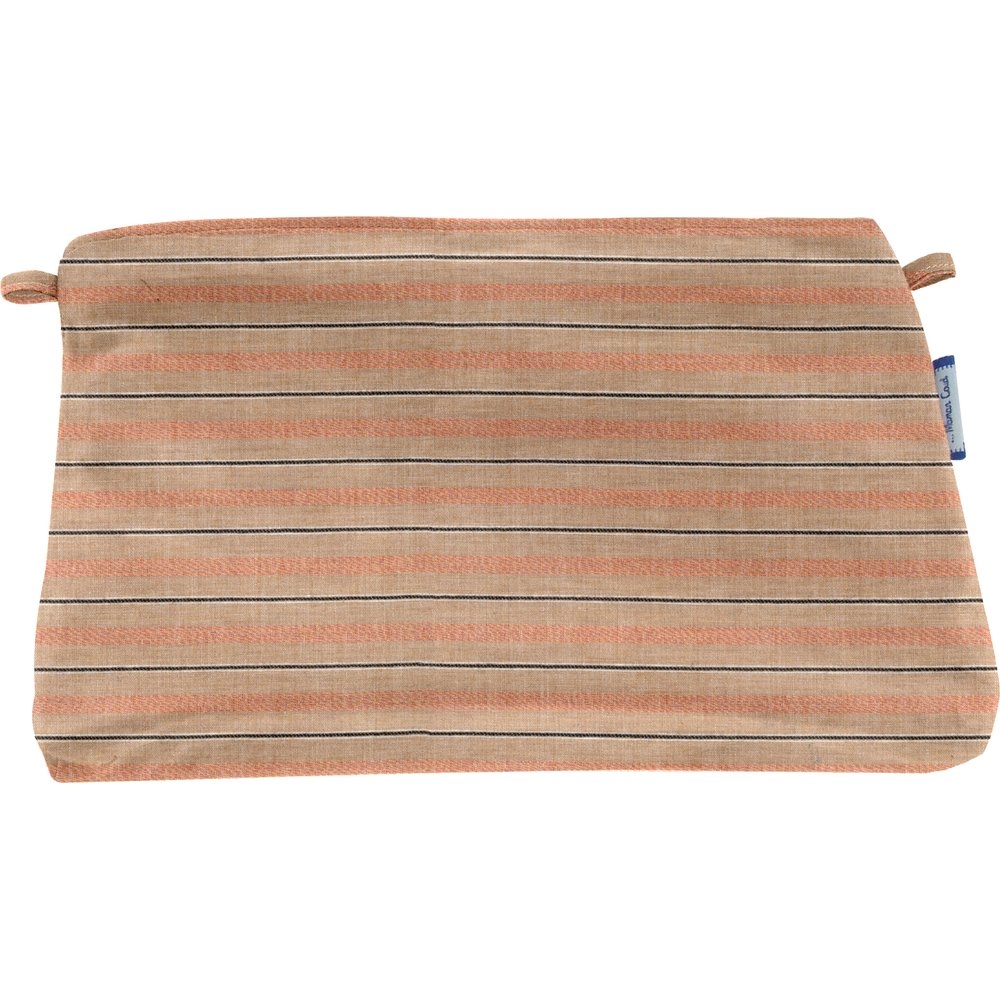 Pochette Tissu Rayure Bronze Cuivrée