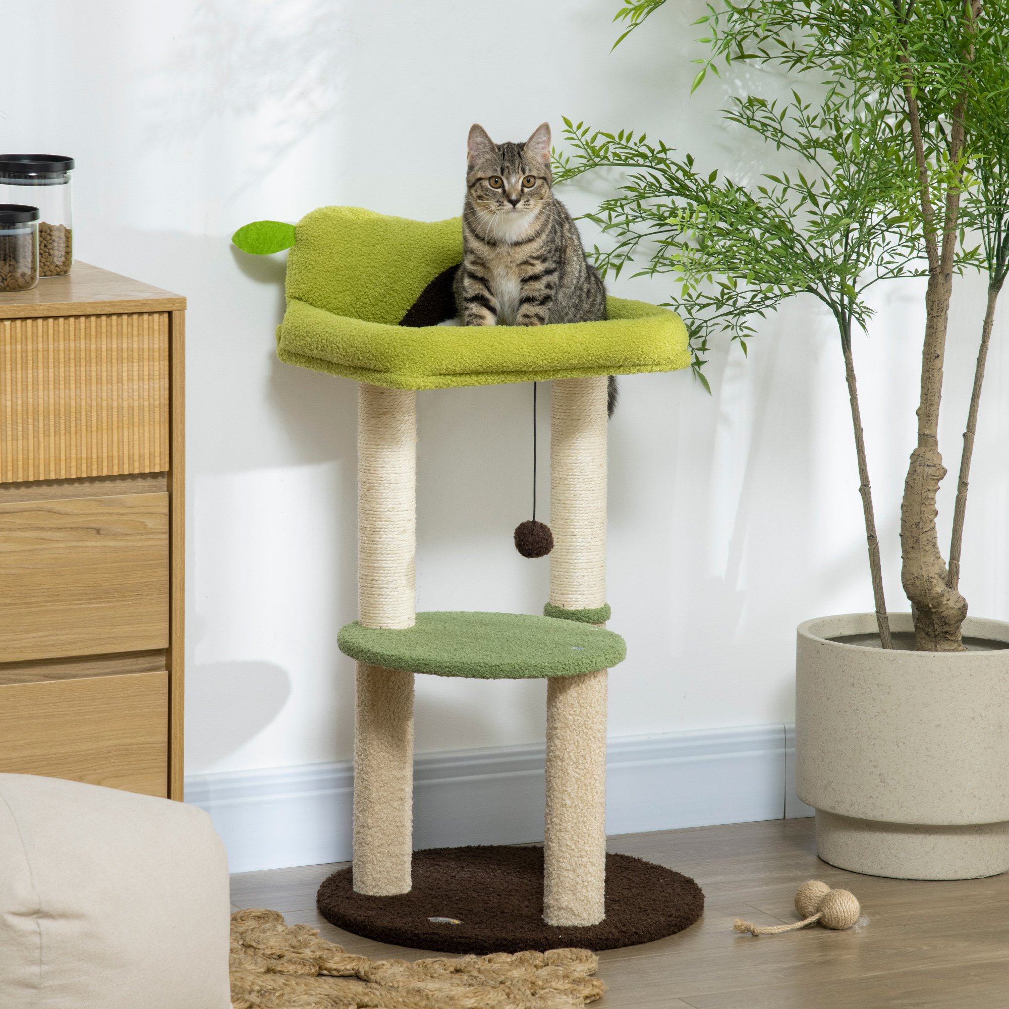 Arranhador para gatos em formato de abacate da PawHut
