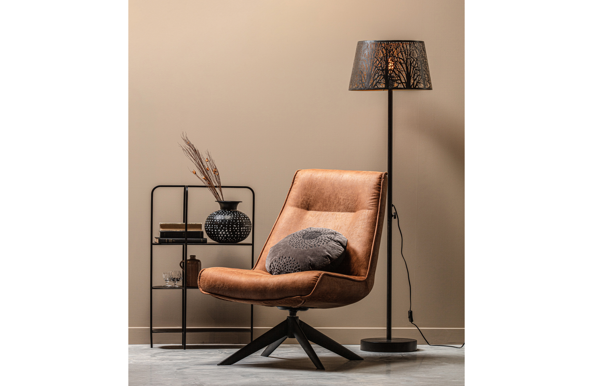 Draaifauteuil Skyler - Cognac