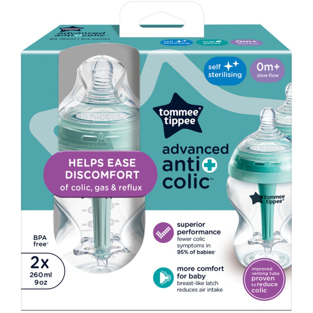 Køb Tommee Tippee Anti-Kolik Baby Flaske M/ Varmeindikator 2X 260ml