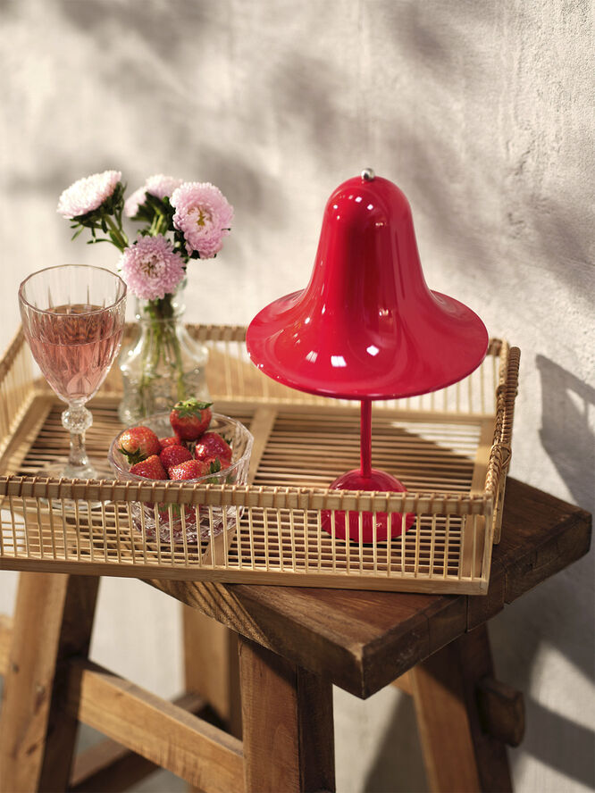 Verpan Pantop Ø18 Portable Table Lamp Bright red