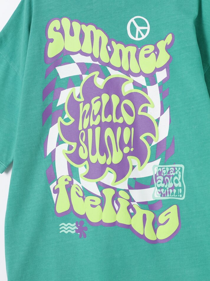 Camiseta com estampa maxi nas costas - Verde Médio
