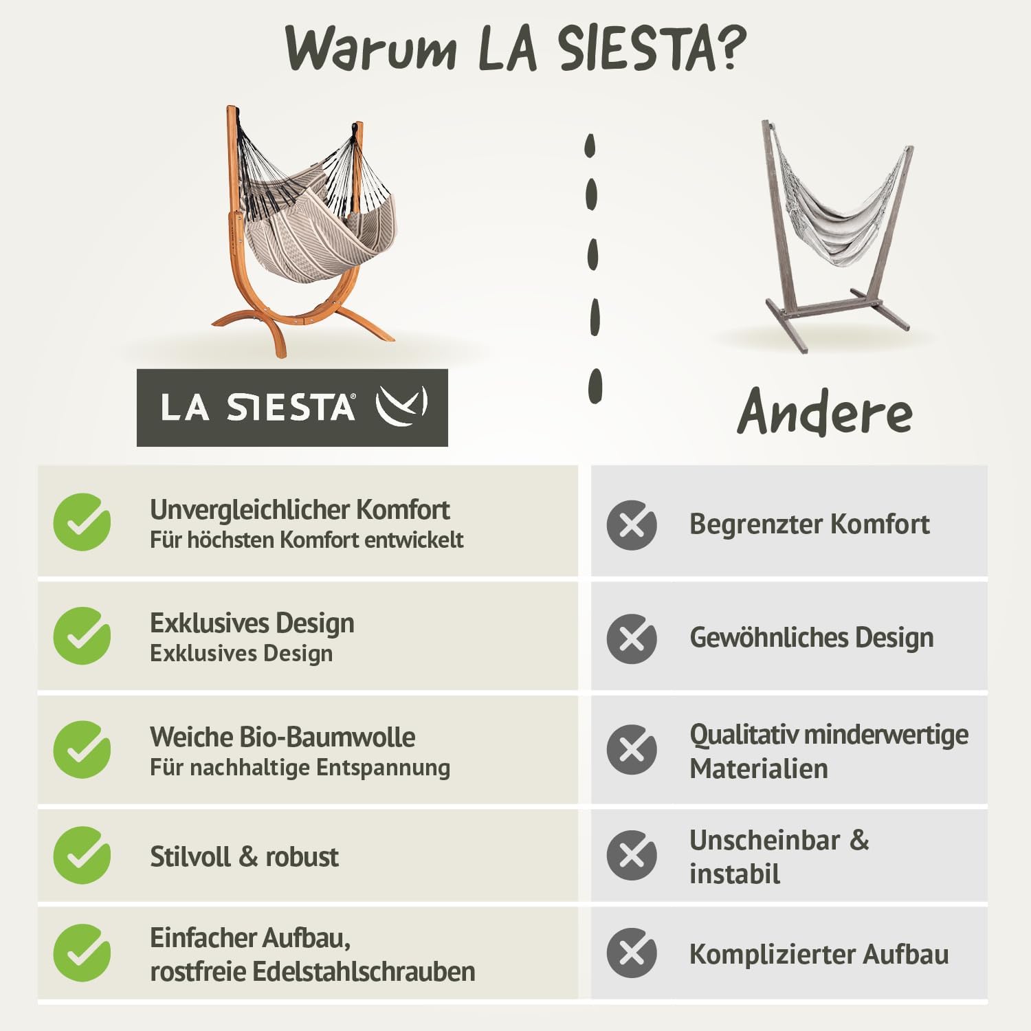 LA SIESTA - Udine Outdoor Hängematte - Handgefertigte Bio-Baumwolle - Reißfest - FSC-zertifizierter Eukalyptus-Holzständer - Zebra