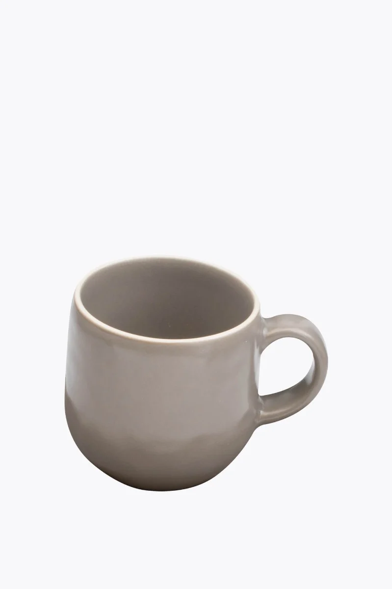 Molde Mandala Satin Matte Cappuccinotasse Grau mit Weißem Rand